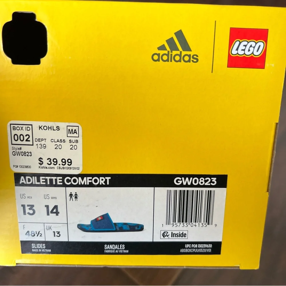 New Adidas Adilette Comfort X Lego Slides Navy Blue Rush Men 13 Women 14 GW0823